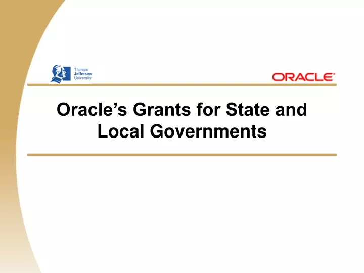 oracle s grants for state and local governments