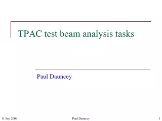TPAC test beam analysis tasks