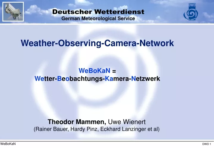 weather observing camera network webokan we tter