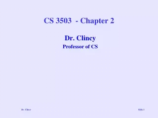 CS 3503  - Chapter 2