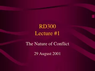 RD300 Lecture #1