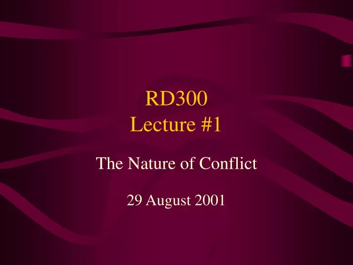 rd300 lecture 1