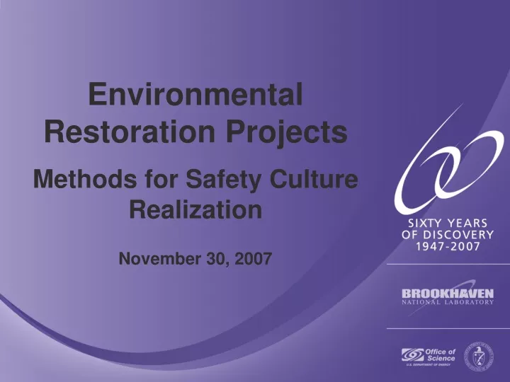environmental restoration projects methods