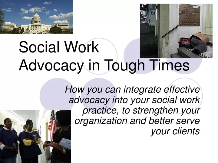 social work advocacy in tough times