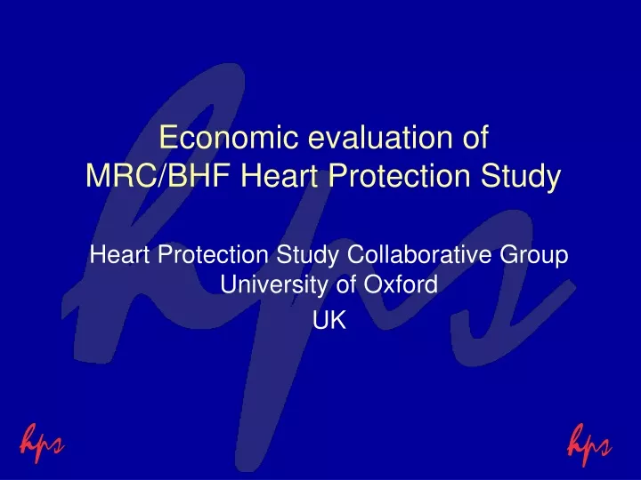 economic evaluation of mrc bhf heart protection study