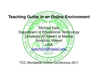 Teaching Guitar in an Online Environment