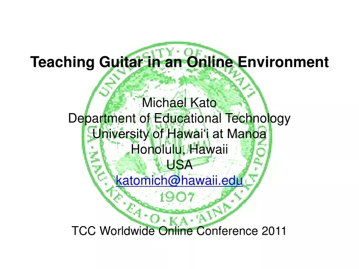 teaching guitar in an online environment