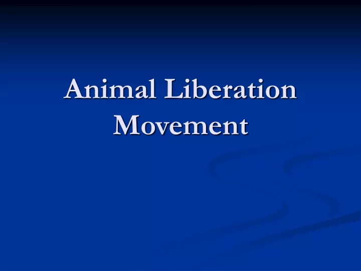 animal liberation movement