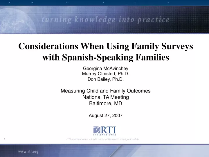 considerations when using family surveys with