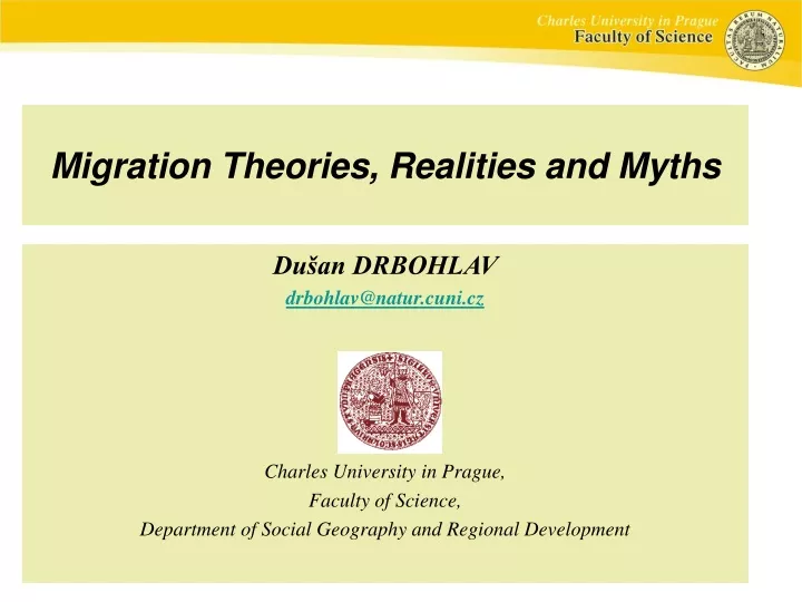 migration theories realities and myths
