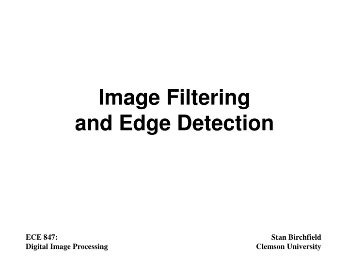 image filtering and edge detection