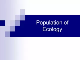 Population of  Ecology