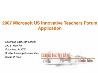 2007 Microsoft US Innovative Teachers Forum  Application