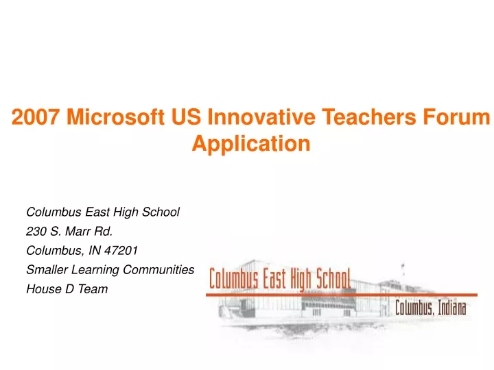 2007 microsoft us innovative teachers forum application