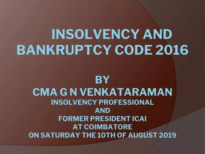 insolvency and bankruptcy code 2016