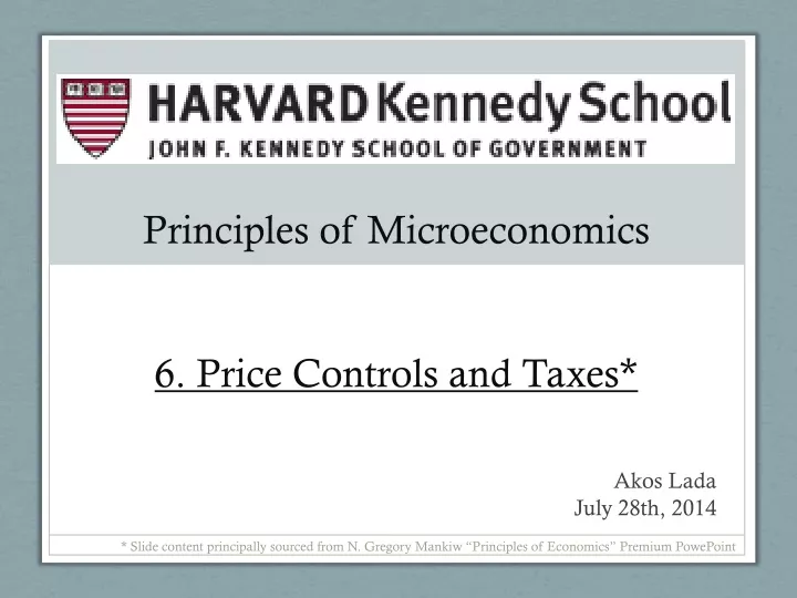 principles of microeconomics 6 price controls and taxes