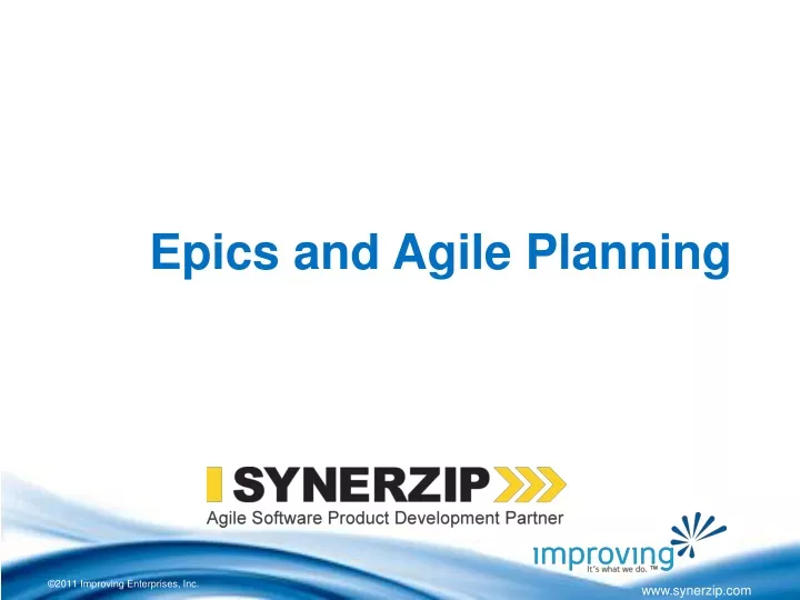 epics and agile planning