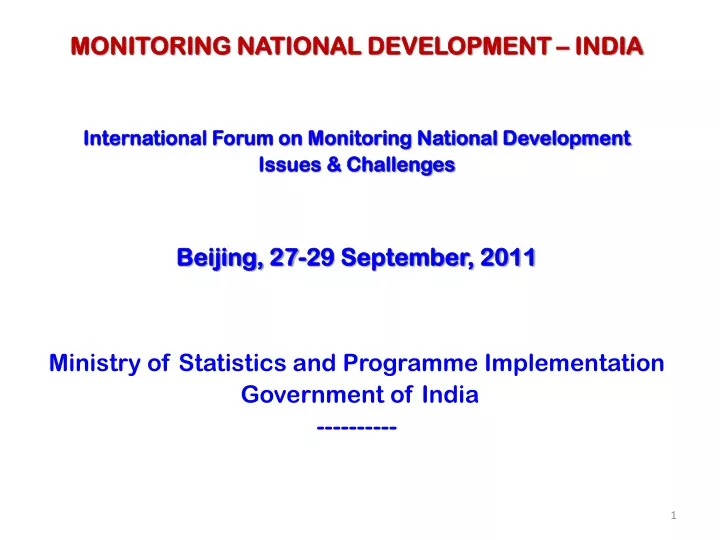 monitoring national development india