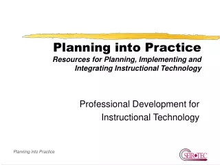 Professional Development for  Instructional Technology