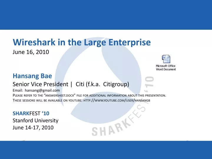wireshark in the large enterprise june 16 2010
