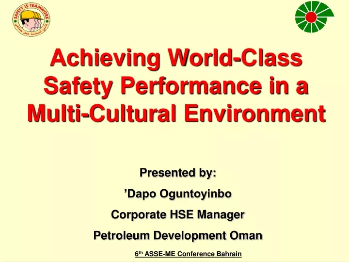 achieving world class safety performance