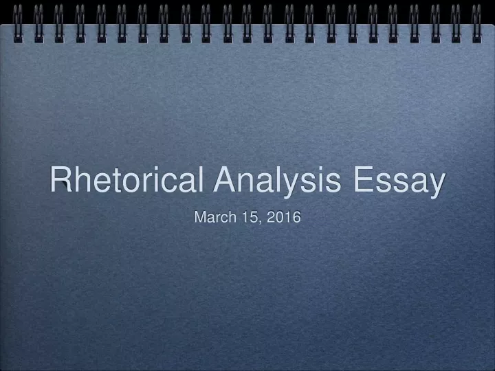 rhetorical analysis essay