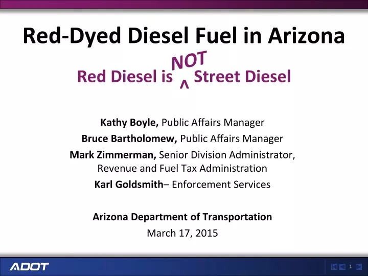 red dyed diesel fuel in arizona