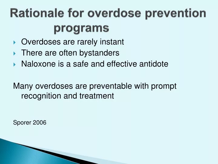 rationale for overdose prevention programs