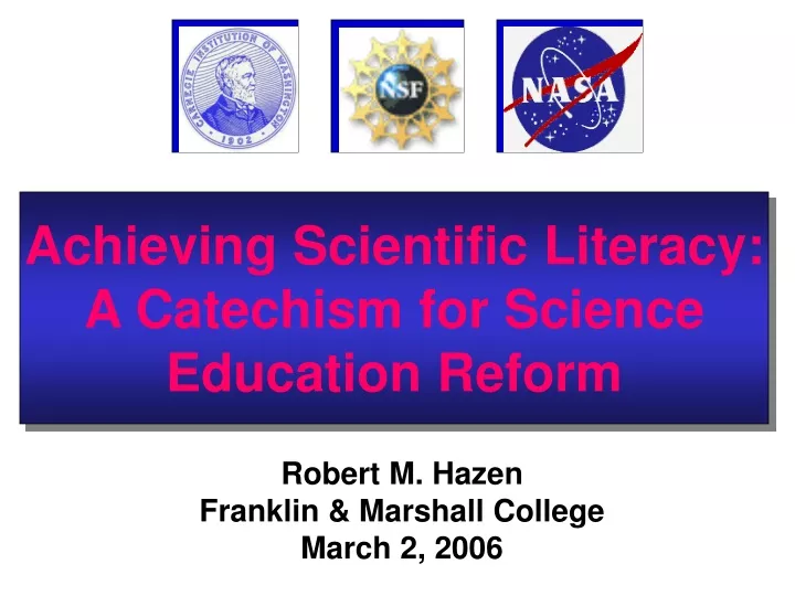 achieving scientific literacy a catechism