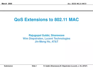QoS Extensions to 802.11 MAC