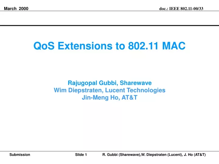 qos extensions to 802 11 mac