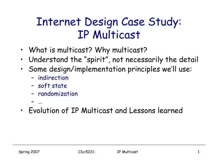 internet design case study ip multicast