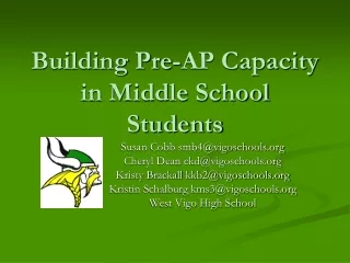 Building Pre-AP Capacity in Middle School Students