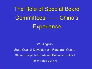 Wu Jinglian State Council Development Research Centre China Europe International Business School