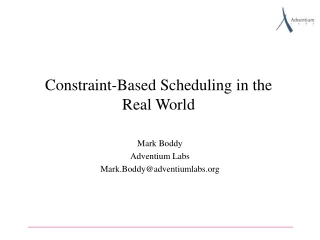 Constraint-Based Scheduling in the Real World