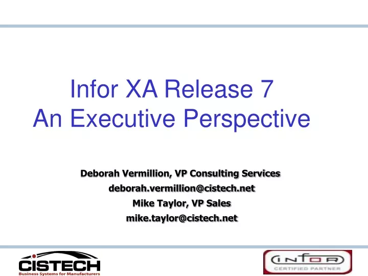 infor xa release 7 an executive perspective