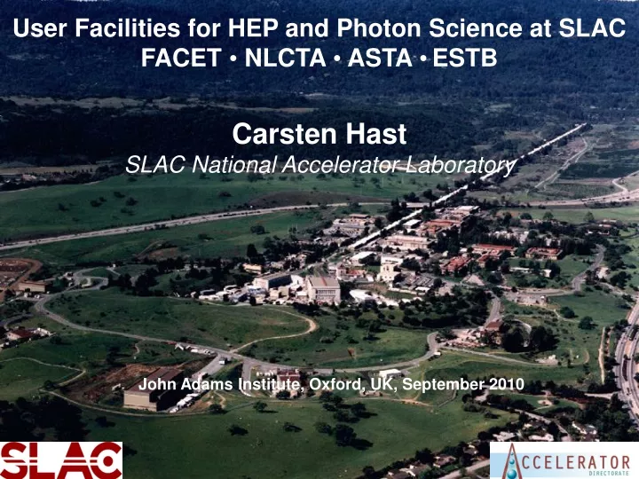 user facilities for hep and photon science