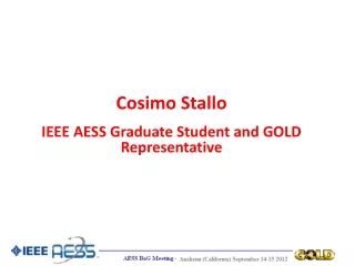Cosimo Stallo IEEE AESS Graduate Student and GOLD Representative