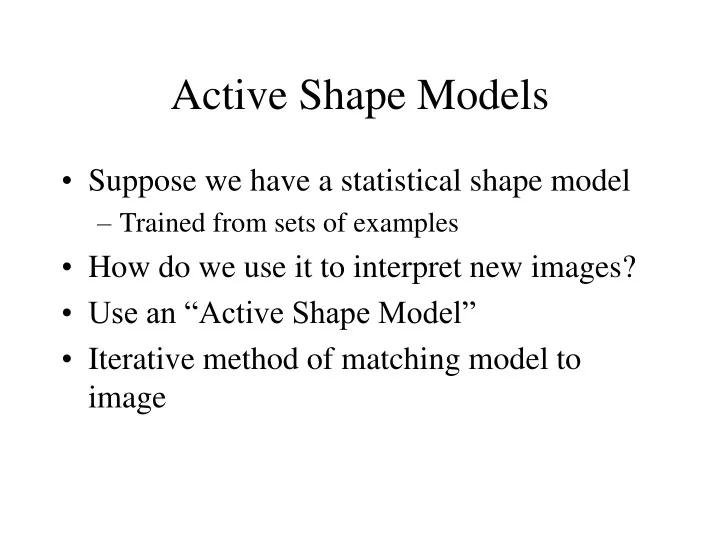 active shape models