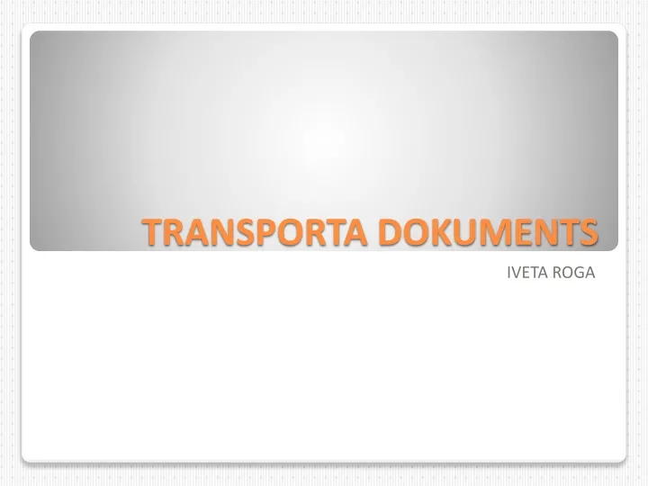 transporta dokuments