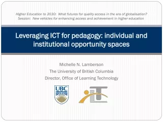Leveraging ICT for pedagogy: individual and institutional opportunity spaces
