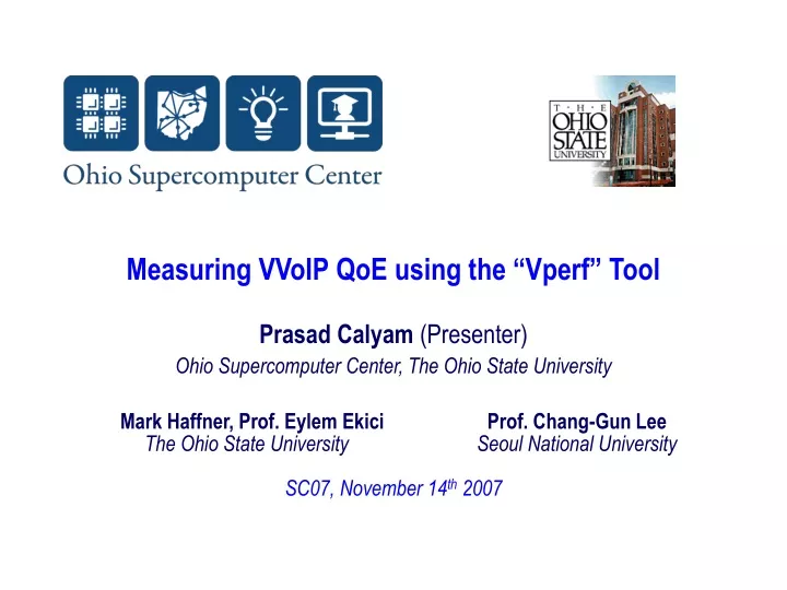measuring vvoip qoe using the vperf tool prasad