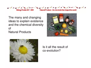 The many and changing ideas to explain existence and the chemical diversity of  Natural Products