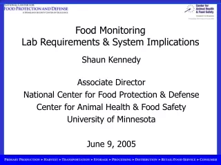 Food Monitoring Lab Requirements &amp; System Implications