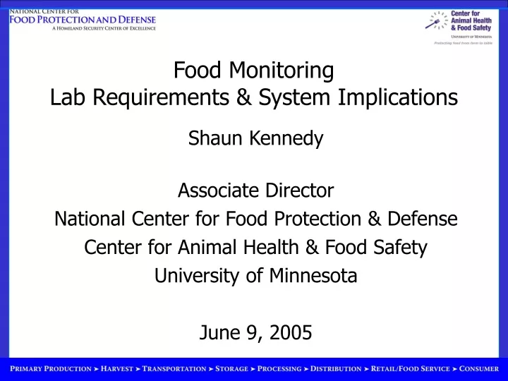 food monitoring lab requirements system implications