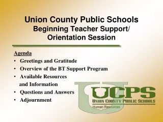 Union County Public Schools Beginning Teacher Support/ Orientation Session