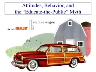 Attitudes, Behavior, and  the “Educate-the-Public” Myth