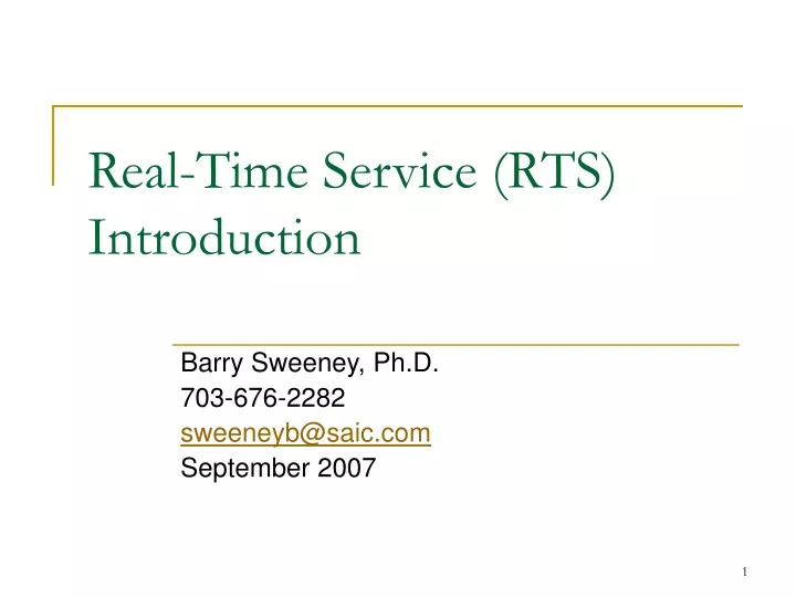 real time service rts introduction