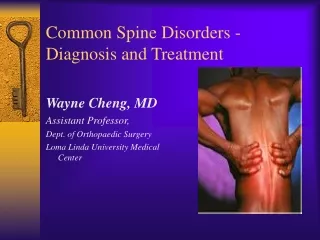 Common Spine Disorders -Diagnosis and Treatment