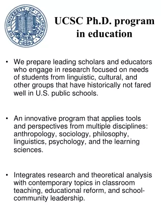UCSC Ph.D. program in education